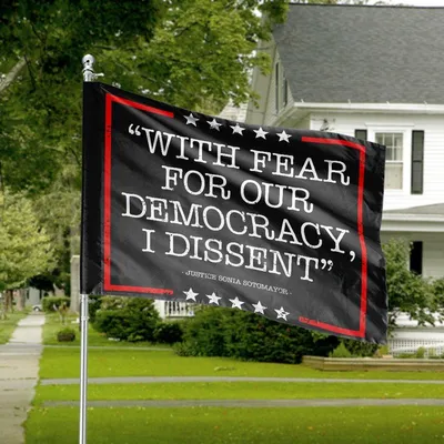Justice Sotomayor Dissent Horizontal House Flag, Democracy Quote, Political Banner, Resist Yard Decor Horizontal House Flag