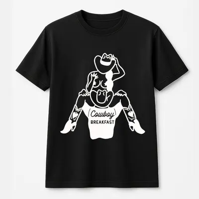 Cowboy Rodeo Women T-Shirt, Funny Cowgirl Cowboy Pinup T-Shirt, Western Rodeo Humor Rebel Tattoo Gift Apparel Her Him