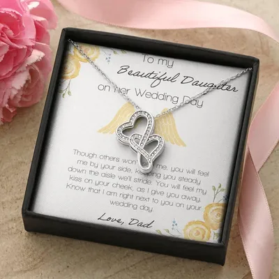 To My Beautiful Daughter Though Others Wont See Me Double Hearts Necklace