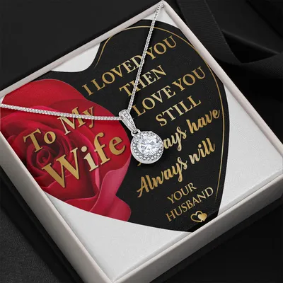 To My Wife Necklace Anniversary Gift for Wife, Gift for Wife, Necklace for Wife, Birthday Gift for Wife, Gift for Wife Birthday, Love Knot - Gift to Wife From Husband, Anniversary, Valentines, Birthday Gift