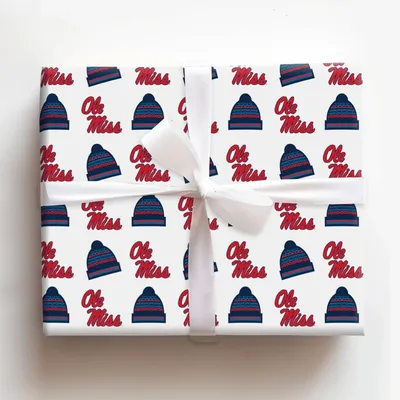 Ole Miss Beanie - Gift Wrap for Christmas, Holidays Wrapping Paper, Christmas Wrapping Paper