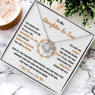 To My Daughter-In-Law Love Knot Necklaceđź’“ Love Knot Necklace