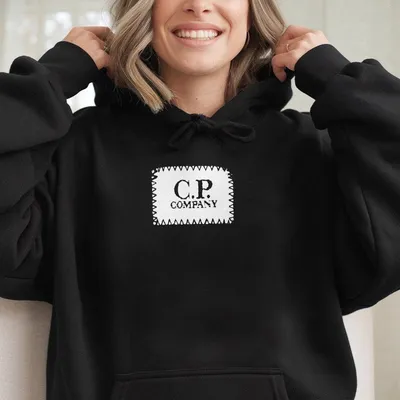 Men'S C.P. Company Print Hoodie – Casual Round Neck Summer Streetwear Top
