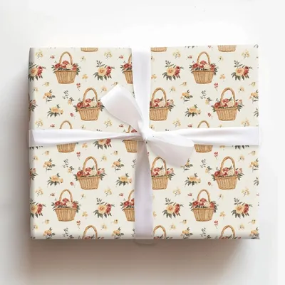 Flower Girl Basket - Gift Wrap for Christmas, Holidays Wrapping Paper, Christmas Wrapping Paper