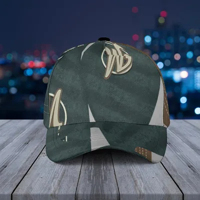 Baseball Cap Pinstripe Teal Brown Suede Visor Vintage Two-Tone Hat Baseball Cap