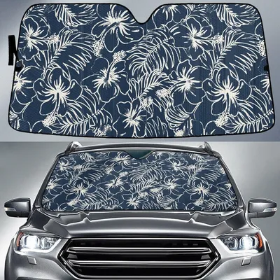 Amazing Hawaiian Hibiscus Flower And Leaf Summer Vibe Car Sun Shades Cover Auto Windshield PrintSyde