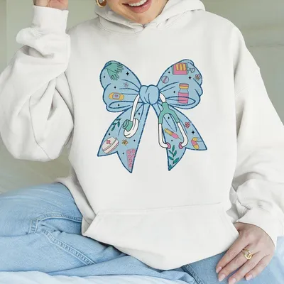 Nurse Coquette Bow Hoodie Nurse Bow Hoodie Coquette Bow Stethoscope Hoodie For Nurses Hoodie Gift For Nurse Gift For Her Women