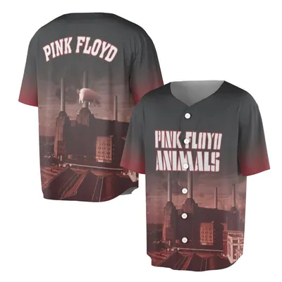 Baseball Jersey, Pink Floyd Animals Graphic, Battersea Power Station Rock Band Baseball Jersey