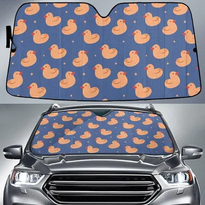Quack Quack Orange Duck At Lake Blue Car Sun Shades Cover Auto Windshield PrintSyde