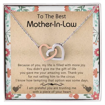 Gift For Mother-In-Law - My Life Is Filled With More Joy New - Interlocking Interlocking Hearts Necklace