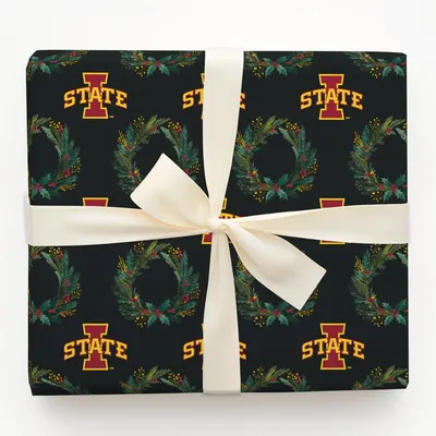 I-State Wreath - Gift Wrap for Christmas, Holidays Wrapping Paper, Christmas Wrapping Paper