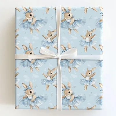 Bunny En Pointe - Gift Wrap for Christmas, Holidays Wrapping Paper, Christmas Wrapping Paper