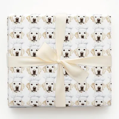Cooking with the White Lab - Gift Wrap for Christmas, Holidays Wrapping Paper, Christmas Wrapping Paper
