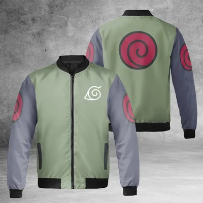 Naruto Konoha Jonin Windproof Bomber Jacket, Shippuden Ninja Cosplay, Anime Hidden Leaf Fan Gear Bomber Jacket