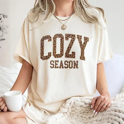 Cozy Season T-Shirt, Retro Fall T-Shirt, Get Cozy T-Shirt, Womens Fall T-Shirt, Fall Graphic