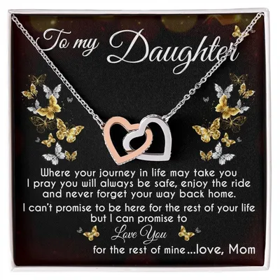 To My Daughter Interlocking Hearts Necklace