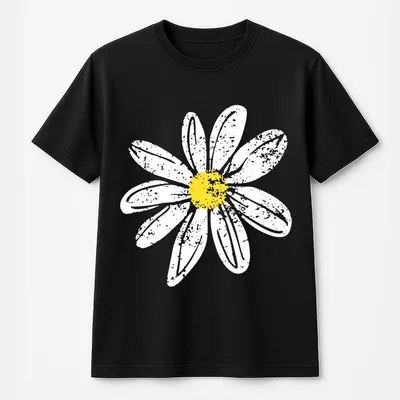 Daisy T-Shirt For Women, Retro Floral Graphic T-Shirt, Boho Aesthetic T-Shirt, Vintage Flower Top, Distressed Summer Outfit