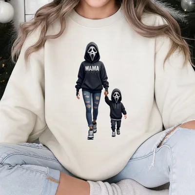 Horror Halloween Character Mama Family Sweatshirt Halloween Mama Sweatshirt Horror Mama Sweatshirt Spooky Mama Sweatshirt Halloween Sweatshirt