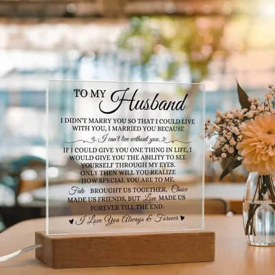 To My Husband - Love Made Us Forever Till The End - Acrylic Square Plaque