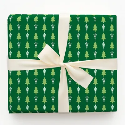 Festive Fork Forest - Gift Wrap for Christmas, Holidays Wrapping Paper, Christmas Wrapping Paper