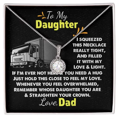 Trucker's Daughter - Alluring Beauty Necklace, Necklace For Daughter, Sentimental Gift For Daughter, Daughter Gift Trucker Dad, Christmas Birthday Gifts, Gift From Trucker Dad To Daughter