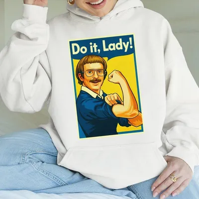 Do It Lady Chit Hoodie Funny Retro Meme Hoodie Viral Humor Gift Idea Graphic Top For Men Women Hilarious Gag Apparel Full
