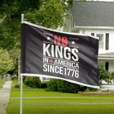 No Kings In America Since 1776 Horizontal House Flag , Patriotic Independence Historical Freedom Justice American Decorative Banner Horizontal House Flag
