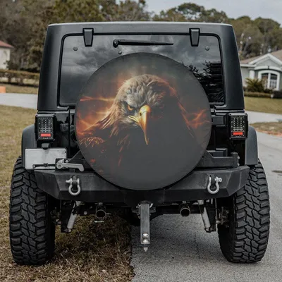 Eagle Graphic Spare Tire Cover, Majestic Bird Design, Patriotic Freedom Theme, Bold Wildlife Art Style, Unique Car Accessory Gift For Nature And Adventure Lovers Spare Tire Cover
