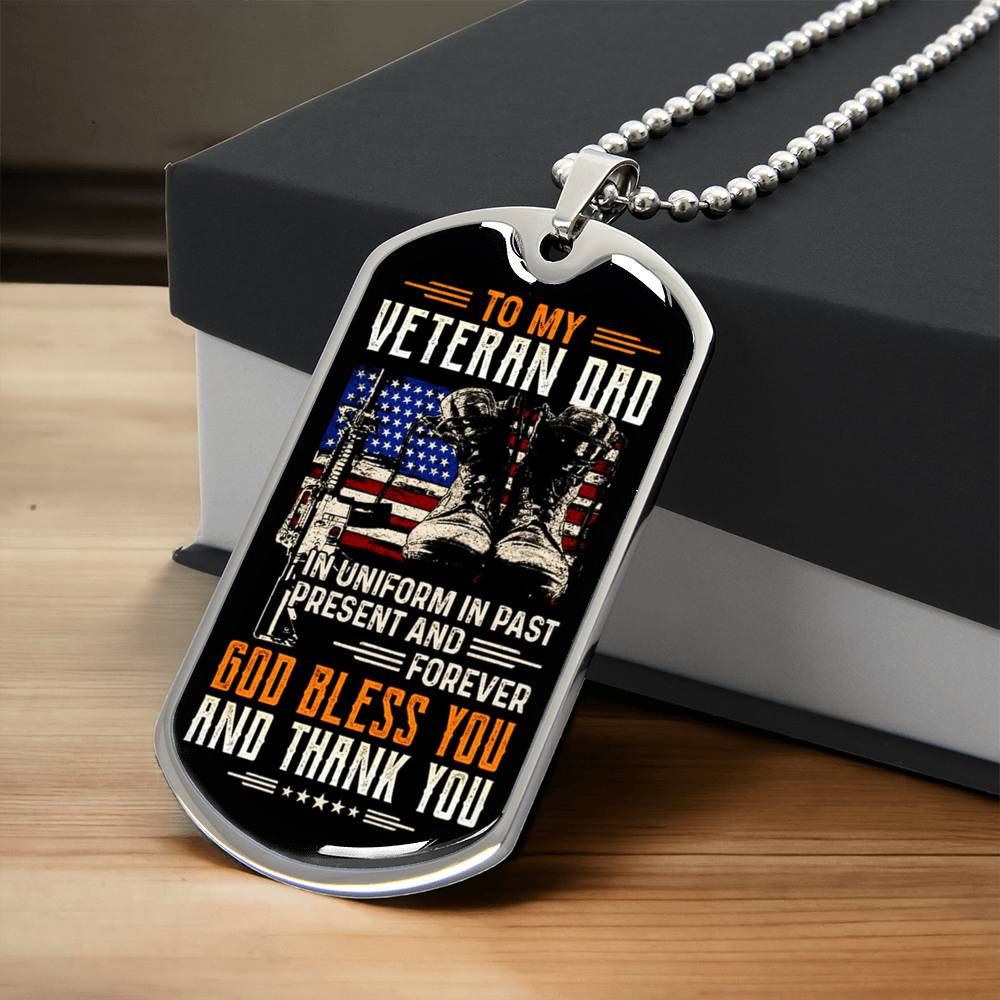 Im A Dad, A Grandpa, And A Veteran - Luxury Dog Tag Gift For Dad Daddy Christmas Gift Daddy Necklace - Army Tag Necklace, Dog Tag
