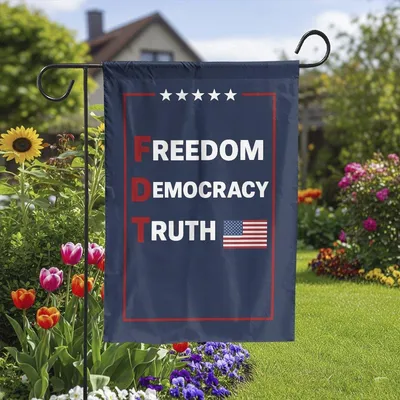 Freedom Democracy Truth Garden Flag, Patriotic Yard Decor, American Flag Outdoor Sign Vertical Garden Flag