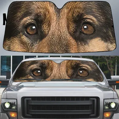 Cute German Shepherd's Eyes Beautiful Dog Eyes Car Sun Shade Cover Auto Windshield