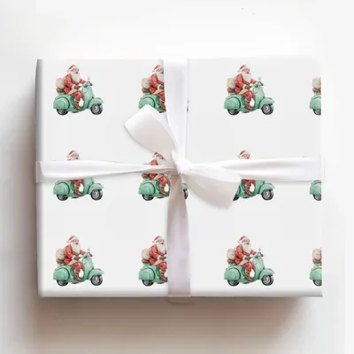 Vespa Claus - Gift Wrap for Christmas, Holidays Wrapping Paper, Christmas Wrapping Paper