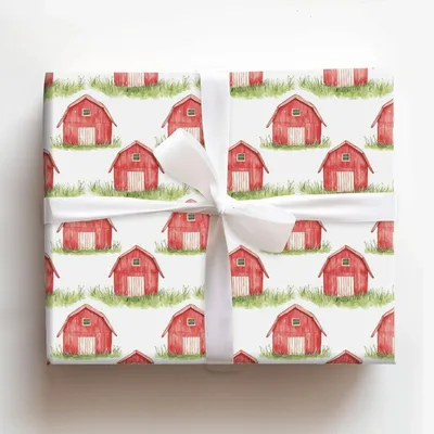 From the Barn to the Party - Gift Wrap for Christmas, Holidays Wrapping Paper, Christmas Wrapping Paper