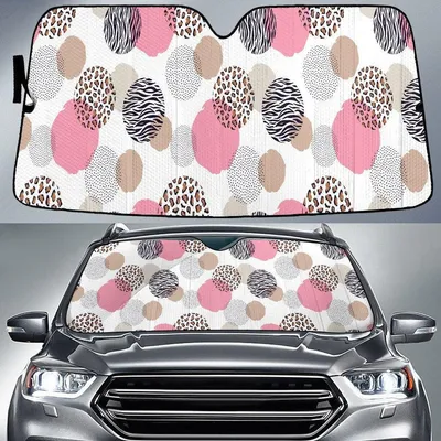 Chromatic Ancient Zebra And Leopard Pattern Geometric Car Sun Shades Cover Auto Windshield PrintSyde