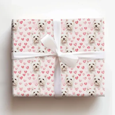 Westie Valentine - Gift Wrap for Christmas, Holidays Wrapping Paper, Christmas Wrapping Paper
