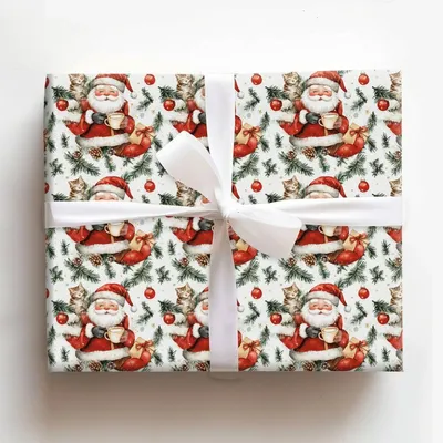 Purrfect Brew - Gift Wrap for Christmas, Holidays Wrapping Paper, Christmas Wrapping Paper