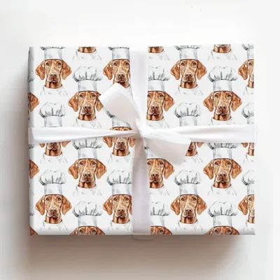 Cooking with the Vizsla - Gift Wrap for Christmas, Holidays Wrapping Paper, Christmas Wrapping Paper