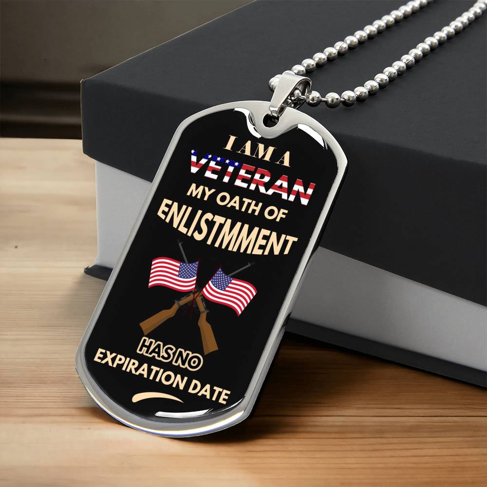 Veteran Dog Tag - Army Tag Necklace, Dog Tag