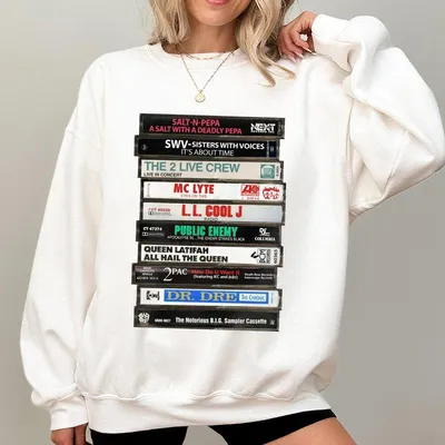 Hip Hop Cassettes Tape Sweatshirt Hip Hop Sweatshirt Unisex Sweatshirt Graphic Classic Hip Hop Music Unisex  Sweatshirt