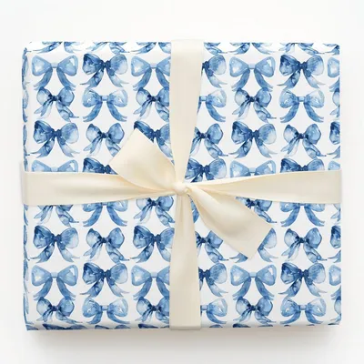 Blue Bow-kay of Colors - Gift Wrap for Christmas, Holidays Wrapping Paper, Christmas Wrapping Paper