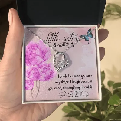 To Sister I Smile Because You Are My Sister Forever Love Pendant Necklace