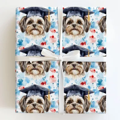 Shih Tzu Graduate - Gift Wrap for Christmas, Holidays Wrapping Paper, Christmas Wrapping Paper