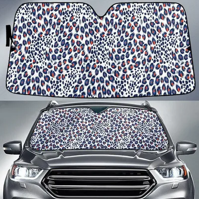 Blue And Red Tone Tiny Leopard Skin Texture Car Sun Shades Cover Auto Windshield PrintSyde