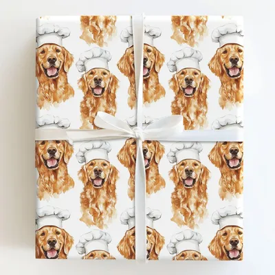Cooking with the Red Goldens - Gift Wrap for Christmas, Holidays Wrapping Paper, Christmas Wrapping Paper