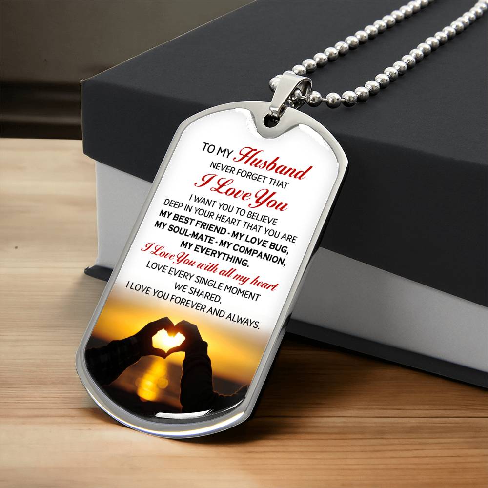 I Love You - Best Gift For Husband - Army Tag Necklace, Dog Tag