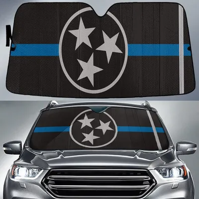 Tennessee Thin Blue License Printed Car Sun Shades Cover Auto Windshield PrintSyde