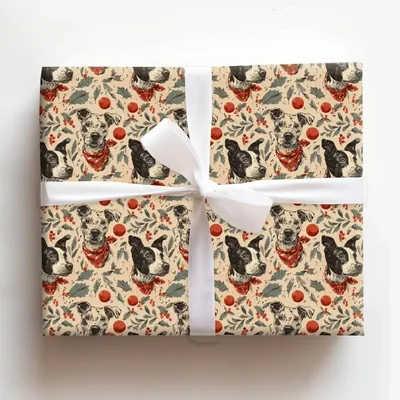 Dapper Dog - Gift Wrap for Christmas, Holidays Wrapping Paper, Christmas Wrapping Paper