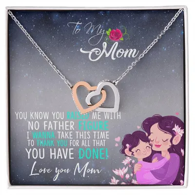 Single Mom Two Hearts Necklace Interlocking Hearts Necklace