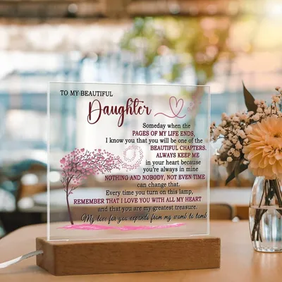Gift for Daughter -Pages Of My Life Ends - Acrylic Square Plaque