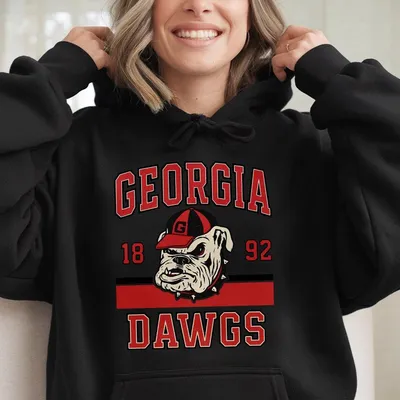 Georrgia Dawggs Hoodie,College Football Team Spirit,Vintage Bulldog Mascot Graphic,Unisex Game Day Style